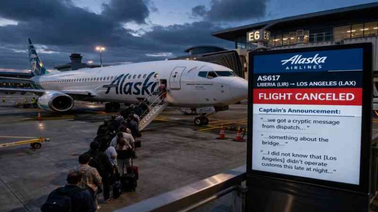 Alaska Airlines Pilot Announcement Sparks Confusion on Los Angeles-Bound Flight