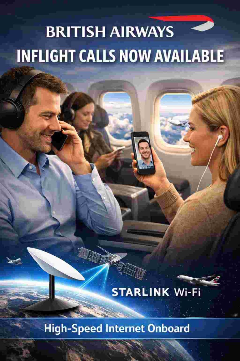 British Airways Breaks Norm, Allows Inflight Calls With New Starlink Wi-Fi British Airways Breaks Norm, Allows Inflight Calls With New Starlink Wi-Fi