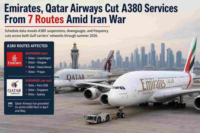 Emirates, Qatar Airways Cut A380 Services From 7 Routes Amid Iran War Emirates, Qatar Airways Cut A380 Services From 7 Routes Amid Iran War
