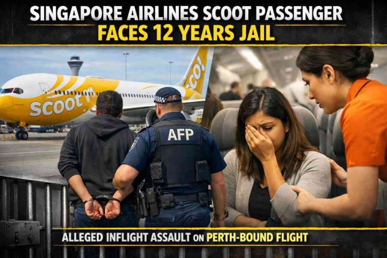 Singapore Airlines’ Scoot Passenger Faces Up to 12 Years in Jail After Alleged Assault on Perth Flight Singapore Airlines’ Scoot Passenger Faces Up to 12 Years in Jail After Alleged Assault on Perth Flight