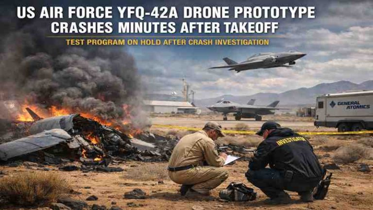 US Air Force YFQ-42A Drone Prototype Crashes Minutes After Takeoff