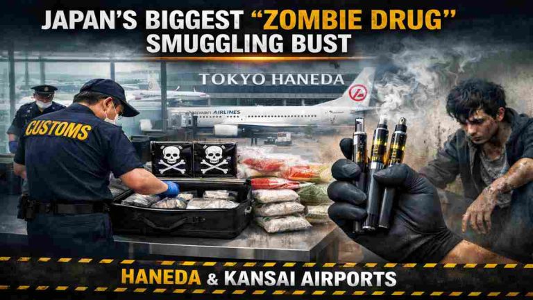Japan Busts Record “Zombie Drug” Smuggling Ring at Major Airports