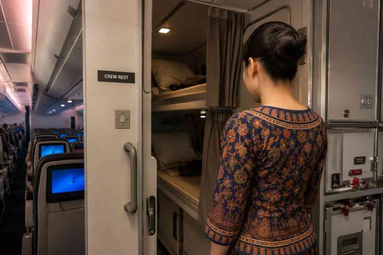 Where Cabin Crew Sleep on the World’s Longest Flights