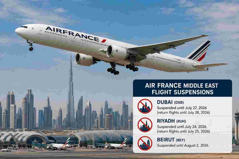 Air France Extends Middle East Flight Suspensions as Global Airlines Delay Gulf Operations